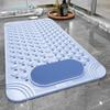 Hedrix Shower Mat Non Slip - Bath Mat with a Drain Hole and Suction Cups to Keep Floor Clean, Shower Foot Scrubber Massage Mat (69 x 36, Light Blue) view 1