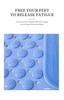 Hedrix Shower Mat Non Slip - Bath Mat with a Drain Hole and Suction Cups to Keep Floor Clean, Shower Foot Scrubber Massage Mat (69 x 36, Light Blue) view 3