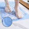 Hedrix Shower Mat Non Slip - Bath Mat with a Drain Hole and Suction Cups to Keep Floor Clean, Shower Foot Scrubber Massage Mat (69 x 36, Light Blue) view 4