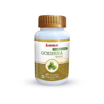 Lama Gokshura Capsule (Tribulus terrestris) With Pure Natural Extracts of Gokshura (Each capsule 500 mg) - 60 Vegetarian Capsules