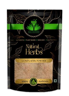 SAI HERBS Gond Laddu Powder - Gond for Laddu Making & Sweets - 100% Authentic Sourced from Forest - Pure & Natural (500 Grams)