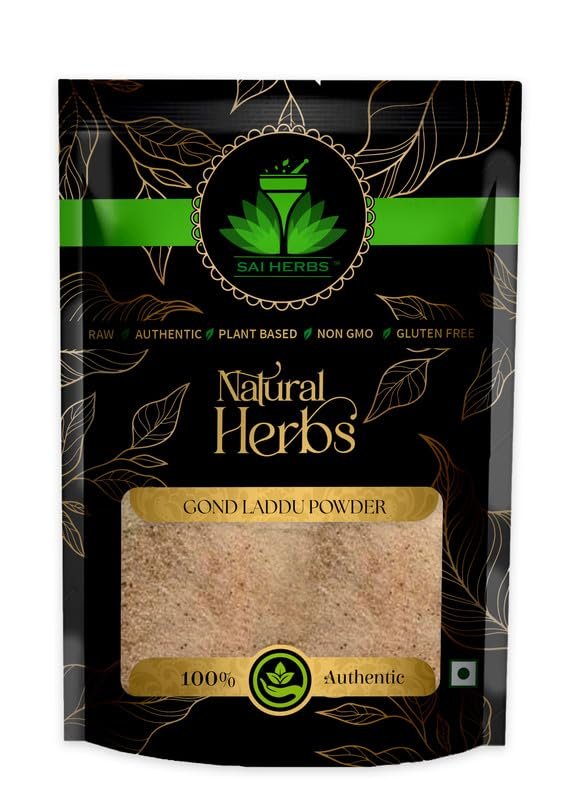 SAI HERBS Gond Laddu Ayurvedic Powder - Gond for Laddu Making & Sweets - 100% Authentic Sourced from Forest - Pure & Natural (250 Grams)