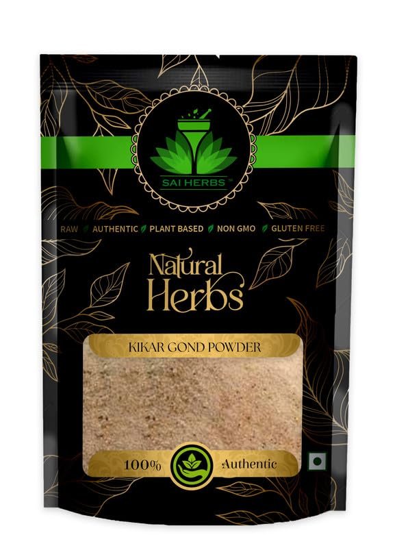 SAI HERBS Kikar Gond Ayurvedic Powder - Gond for Making Sweets - 100% Authentic Sourced from Forest - Pure & Natural (1 KG)
