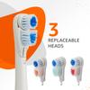 Amazon Basics Electric Automatic Toothbush for Adults- with 3 multicolor replaceable heads - AA Battery Powered view 2