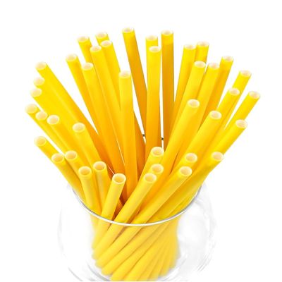 Festiko Bio-degradable Paper Straws (Size -6mm|Pack of 100 Pcs|Yellow & White Striped), Paper Straws for Drinking, Food Grade Paper Straws for Kids