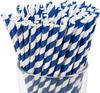 Festiko Bio-degradable Paper Straws (Size -6mm|Pack of 75 Pcs|Blue & White Striped), Paper Straws for Drinking, Food Grade Paper Straws for Kids view 1