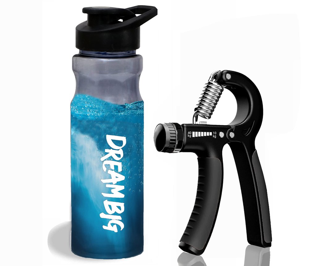 COOL INDIANS Combo Pack of 2 Shaker Bottle 600ml with Hand Gripper|Shaker Bottles for Protein Shake 100% Leakproof Guarantee Protein Shaker|Hand Grip|Sports Grip (Black)