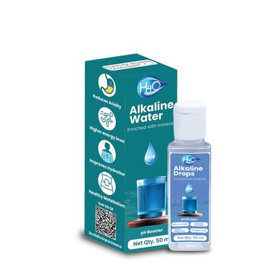 H4O pH-Booster Alkaline Mineral Drops (50 ml) | Contains Antioxidants | Provides Hydration, reduces acidity and makes you active and alert | Alkaline Drops for 1000 glasse s of water.