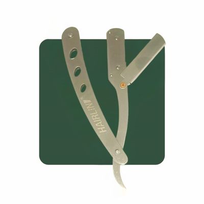 Hair Line Professional Barber Shaving Cut Straight Edge Razor, Safety Beard Salon Smooth Shave Cutting Folding Ustra for Men_Steel