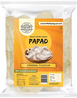 Harappa Tapioca/Sabudana Papad - Original Taste - Jeera (500g)