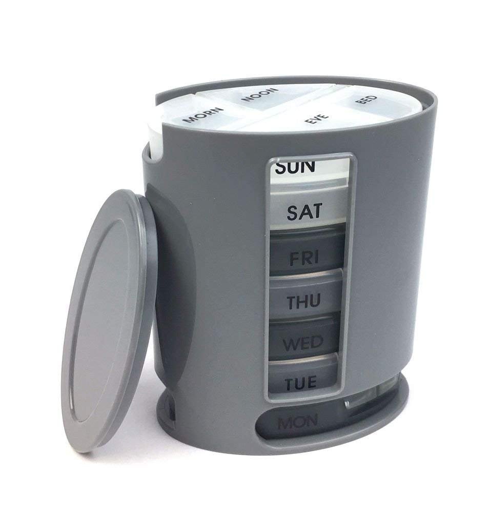 Air Son Pill Pro Organizer 7 Portable Tray Pill Box with 4 Compartments Organize Medicine and Vitamins for Each Day Storage Box