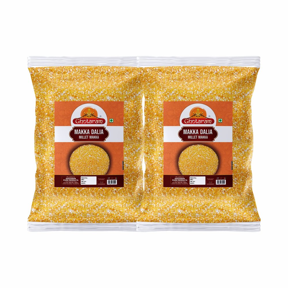 Ghotaram Organics Alwar Maize Makki Khichdi Daliya/Corn Daliya/Porridge Gluten Free||Cracked Maize Makki Corn Daliya/Makka Daliya-960 grams(480 grams*2Pkt)