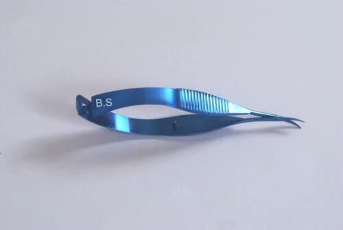 titanium Vannas Scissors Micro Blades 6mm long Sharp Tip curved Ophthalmic