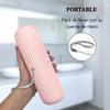 GEYNA Travel Toothbrush+Toothpaste+Make Up Brushes Case, Pink, Travel Case for Toothpaste. Toothbrush Or Makeup Brushes. Long 19.3cm view 2