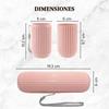GEYNA Travel Toothbrush+Toothpaste+Make Up Brushes Case, Pink, Travel Case for Toothpaste. Toothbrush Or Makeup Brushes. Long 19.3cm view 4