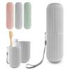 GEYNA Travel Case for Toothbrush, Toothpaste and Makeup Brushes, Toothbrush holders travel. Portable Holder for Home, School, Camping and Bathroom(Grey) view 1
