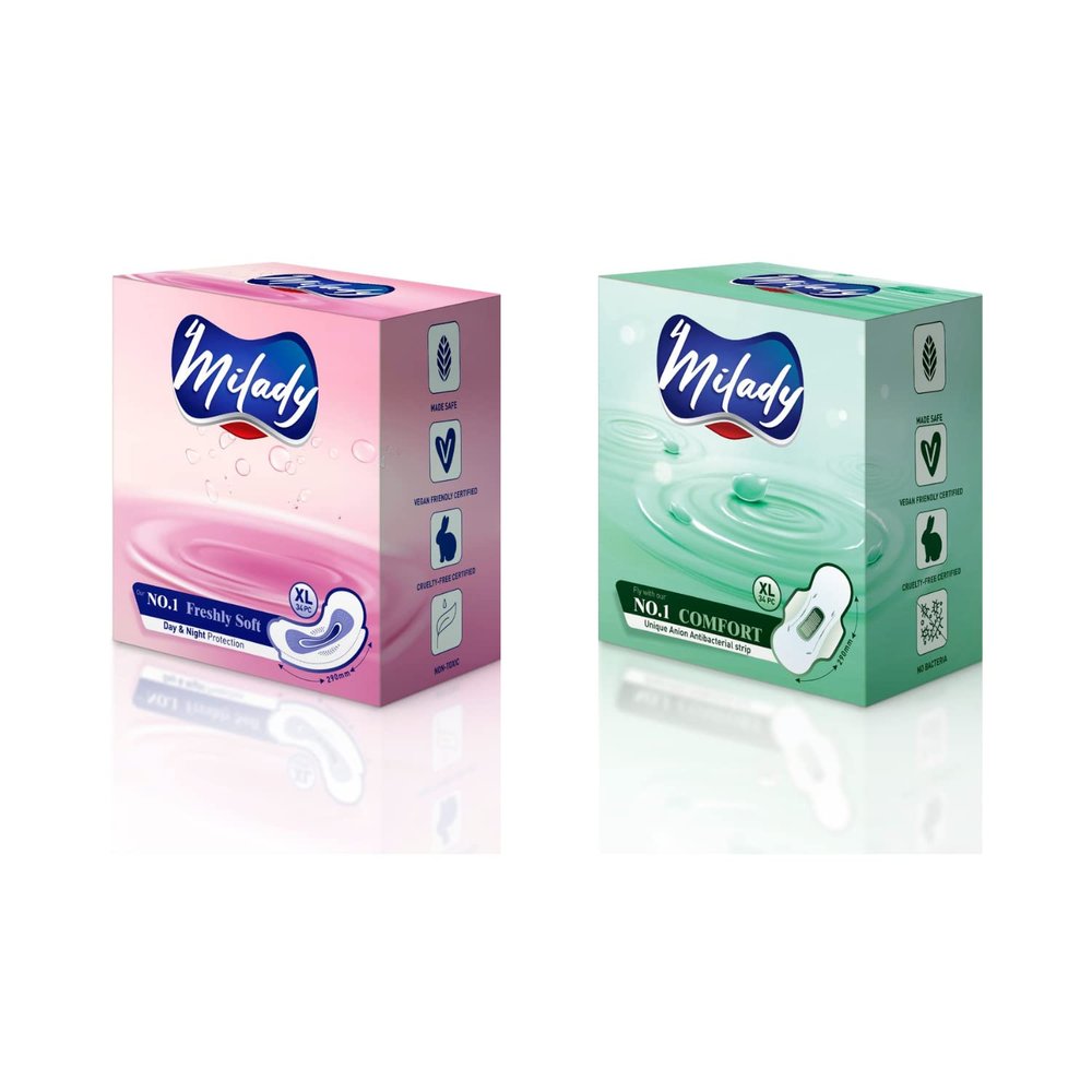 4MILADY Ultra Thin & Hyginenic Ultra Absorbent Sanitary Pads for Women - XL 290mm (Pack of 68 Pads) | Comfort, Soft Wings | Heavy Flow | Zero leakage up to 12 hours