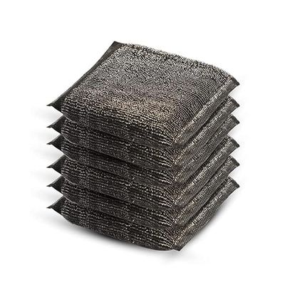 AGNIRVA Scratch Proof Kitchen Utensil Scrubber Pad Heavy Duty Steel Loop Scrubbing Pads for Dishwashing Utensil Cleaning Steel Sponge Scrubber for Dishwash Platform Tiles Sponge Scrubber (Pack of 6)