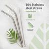 Metal Straws Stainless Steel Straws Reusable Drinking Straws with Cleaning Brush - 10.5" Ultra Long (12 Straight + 12 Bent Straws) view 2