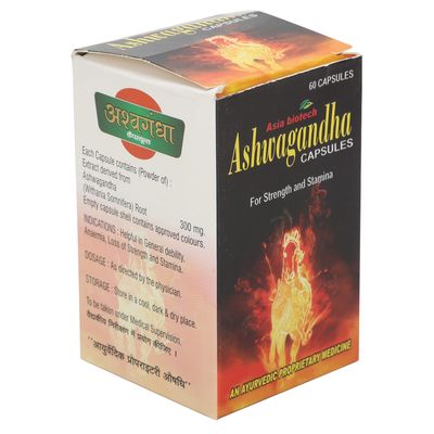 ASHWAGANDHA CAPSULE General Wellness CAPSULES, 60 Capsules x 3pcs | Help in Stress Relief | Helps Mind & Body (PACK OF 3)