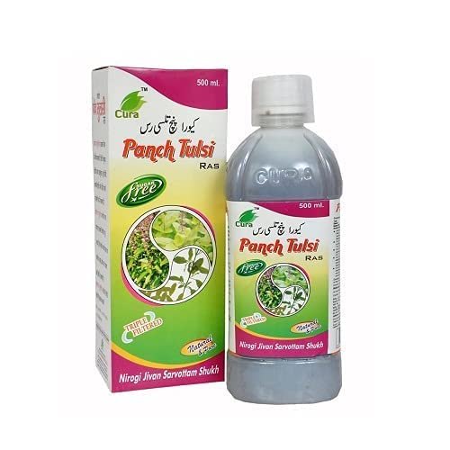 Cura Panch Tulsi Ras | Sugar Free| 500ml. (Pack of 2)