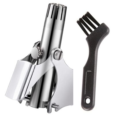 Citaaz Portable Manual Nose Hair Scissors Nasal Hair Remover Cutter, Nose Hair Trimmer Mechanical Nose Hair Removal Tool Stainless Steel Nose Hair Cutter for Men's Bathroom (Silver)