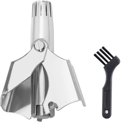 Citaaz Ear and Nose Hair Trimmer - Professional and Painless with 12 Double-Edged Blades, Universal for Men and Women, Battery-Free, Waterproof, Small and Easy to Clean and Carry.(Silver)