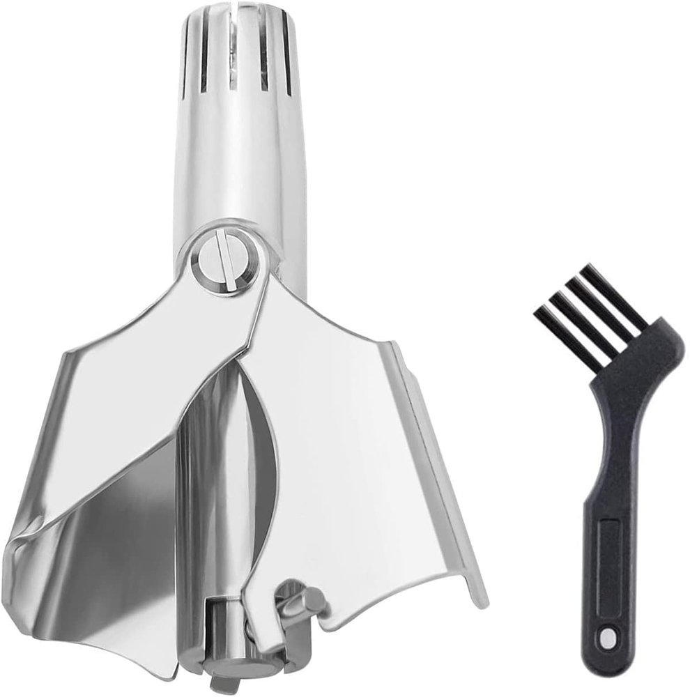 Citaaz Ear and Nose Hair Trimmer - Professional and Painless with 12 Double-Edged Blades, Universal for Men and Women, Battery-Free, Waterproof, Small and Easy to Clean and Carry.(Silver)