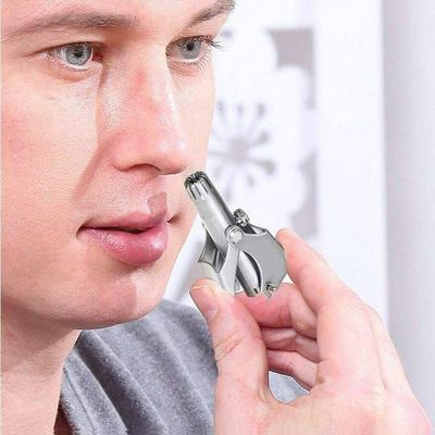 Citaaz Manual Nose & Ear Hair Trimmer by (No Batteries Required) - Perfect Manual Stainless Steel Nose Hair Remover for Men & Women (Silver)