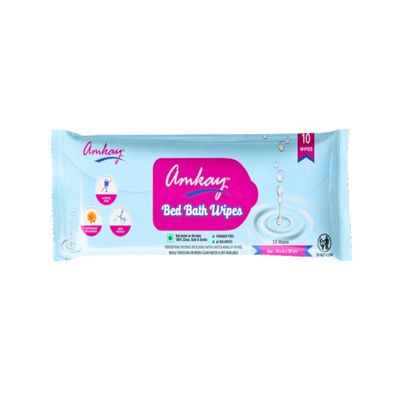 Amkay Disposable Bed Bath Towels 100% Safe, Alcohol-Free, Antibacterial Wipes for Adults & Kids No Water Required, Non-Woven Large Body Wipes (Pack of 1)