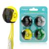Frekare Helmet Toothbrush Covers Caps, Fits Most Manual and Electric Toothbrushes, 4 Count (Black, Grey, Green, Yellow) view 1