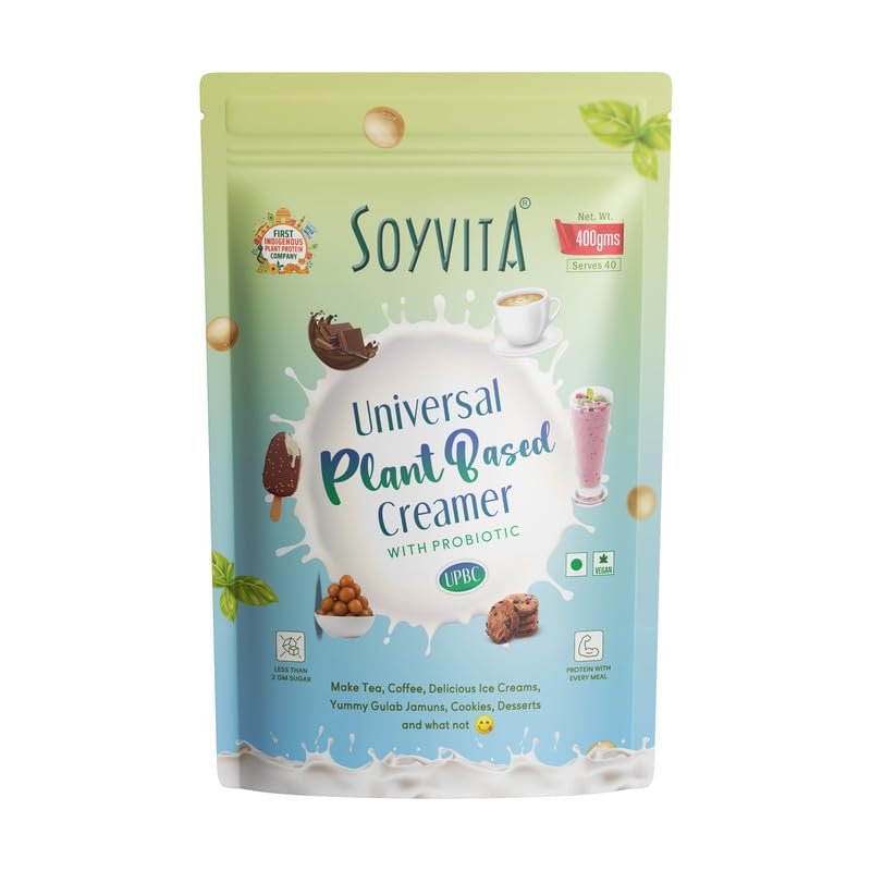 SOYVITA  UNIVERSAL PLANT BASED CREAMER WITH PROBIOTICS | NON DAIRY | Serves  40 (400 Gms)