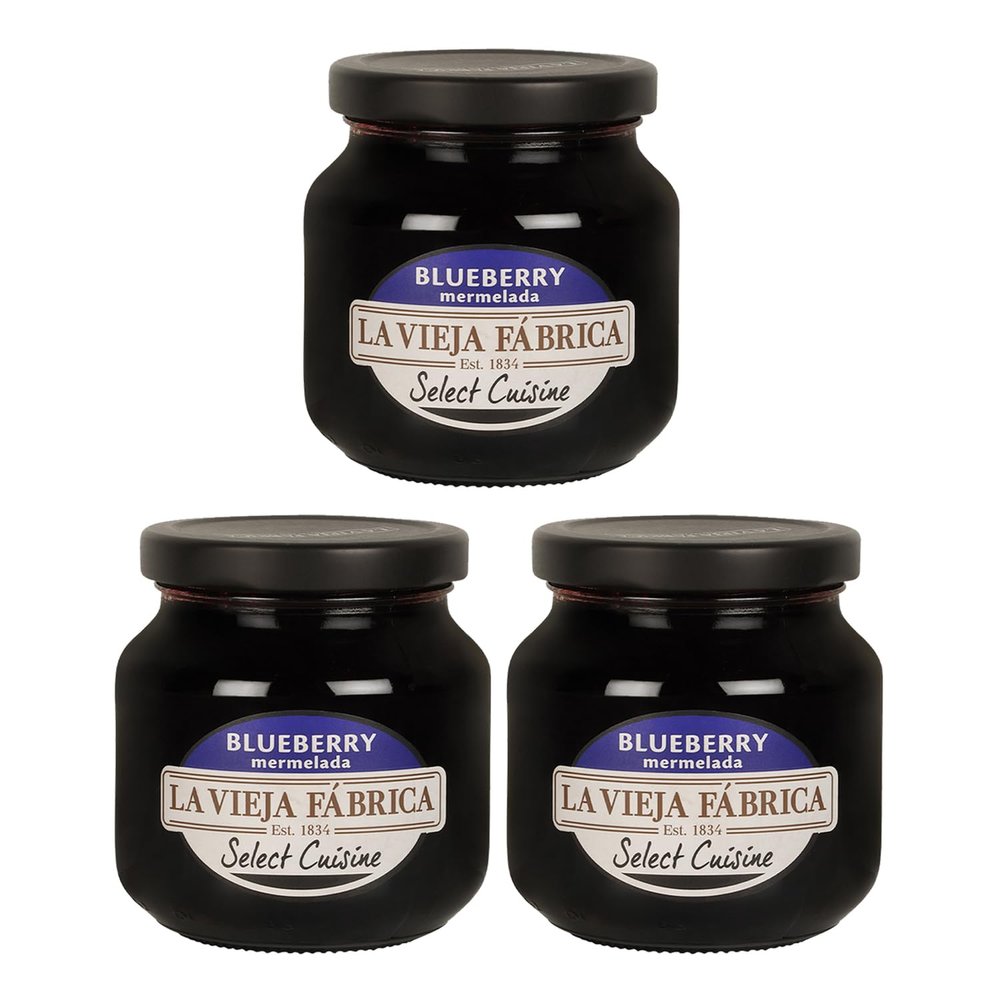La Vieja Fabrica Select Cuisine Blueberry Mermelada 280g Combo pack of 3 | Fruit Spread | No artificial flavors
