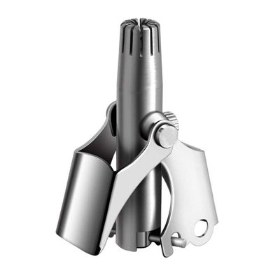 Marrone Men's Nose Hair Trimmer, Stainless Steel Manual Ear, Nose Hair Remover, Unisex, with 12 Double Edge Blades, Painless, No Batteries. Small and Easy to Clean (Silver)