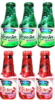 DEER BRAND Rice Dishes & Mughlai Dishes Water use in Biryani, Pulao,Fried Rice, Milkshakes,ice-cream,Rasmalai,Sharbat,Rasgulla,Sweet Dishes-Desserts (Combo Of Rose Water + Kewra Water, 1800 ML)
