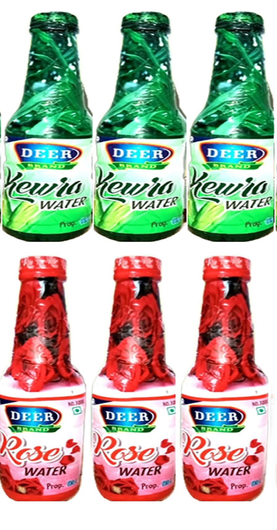 DEER BRAND Rice Dishes & Mughlai Dishes Water use in Biryani, Pulao,Fried Rice, Milkshakes,ice-cream,Rasmalai,Sharbat,Rasgulla,Sweet Dishes-Desserts (Combo Of Rose Water + Kewra Water, 1800 ML)