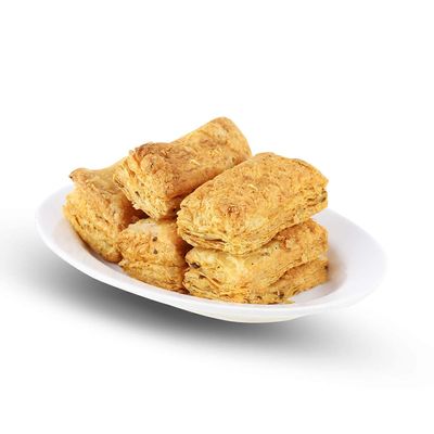 Ghotaram Baker's Classic Bombay Plain Khari Puff/Flaky Puff Pastry Plain Batti, Teatime Snack|Mouth-Watering Khari Puff Plain Snack|Biscuits/Cookies/Namkeen/Chai-Coffee Snack-150gm