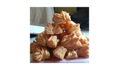 Ghotaram Butter Twisted Khari Puff/Twists Khari Puff/Pretzel/Croissants Khari Puff A Delightful Treat for any occasion//Bite-sized Twisted Khari,Snack Biscuits Perfect for Childrens-850g(850g*1Pac)