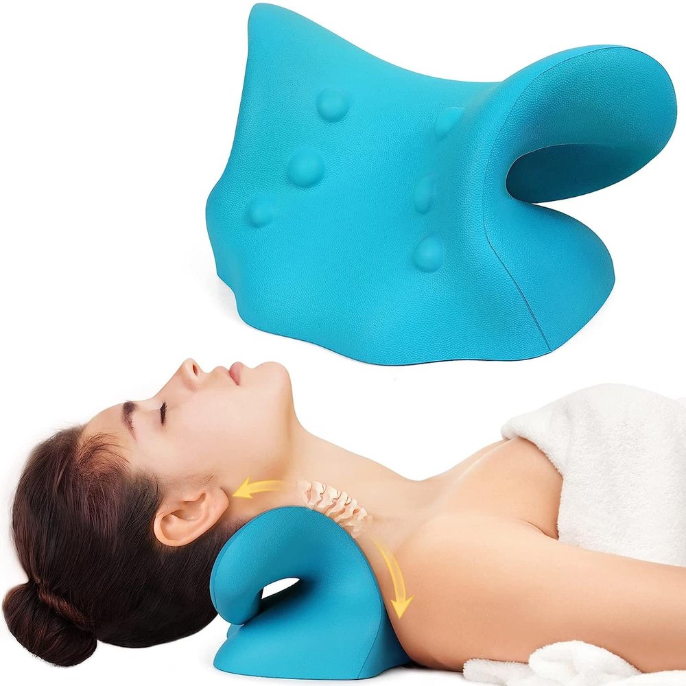 4beauty Therapy Neck and Shoulder Relaxer,Neck Stretcher Chiropractic Pillows for Pain Relief,Neck Traction for Muscle Tension Relief, Headache Relief, Cervical Spine Alignment