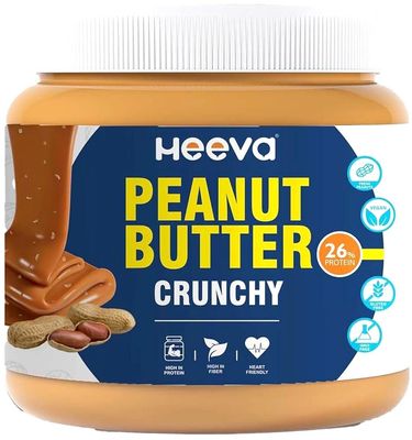 Heeva Classic Crunchy Peanut Butter 1kg, Made with Roasted Peanuts | Farm Peanuts | 26 g Protein| Gluten Free | High Fibre | GMO Free | Suitable for Vegan | Crunchy Peanut Butter