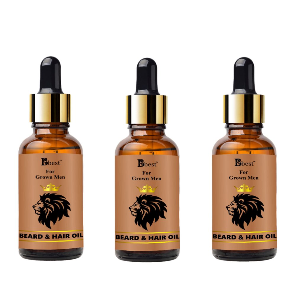 BBest Beard Growth Oil  30 ml Pack of 3) | With Redensyl & 15 Natural Oils Including Jojoba, Almond & Vitamin E | Boosts Beard Growth, Strengthens Hair & Nourishes Roots | No Harmful Chemicals