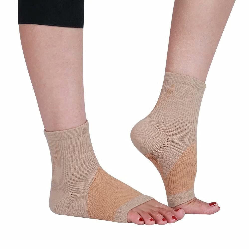 Ankle Compression Sleeve for Women Men, 20-30 mmHg Foot Sleeves for Ankle Heel Support Injury Recovery for Sports Achilles, Ankle Protection for Running Cycling Dancing Ankle Sports Socks