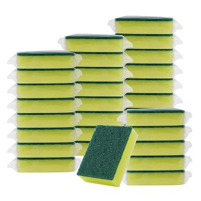 ATOOTFUSION Kitchen Cleaning Sponges, 30 Pack Dish Sponges Individually Wrapped Non-Scratch Scouring Pad Heavy Duty Scrub Sponges for Household, Bathroom, Apartments, Car Cleaning (Style 1)