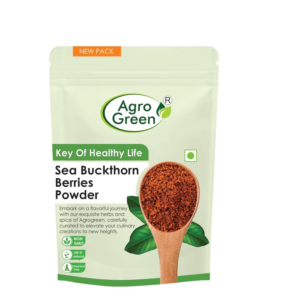 Agrogreen Sea Buckthorn Berries Powder - 100gm Sea Buckthorn Berry Powder - Dry Sea Buckthorn Berries Powder - (100 gm)