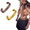 2Pcs Menheal Pure Copper Magnetictherapy Bracelet - Lymph Drainage Magnetic Bracelet - Magnetic Lymph Detox Bracelet - MFGMF Magnetic Therapy Bracelets for Arthritis Pain Relief (Copper+Gold)