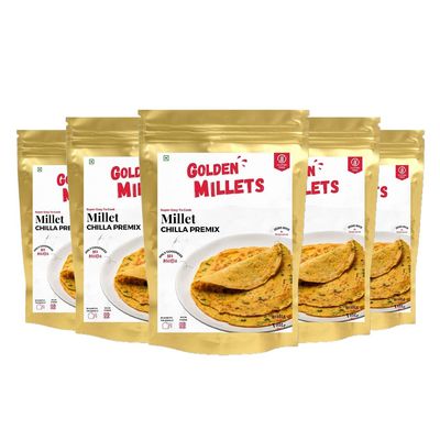 GOLDEN MILLETS Chilla Premix Millet | Healthy and Gluten-Free for Easy and Quick Meals (Pack of 5)