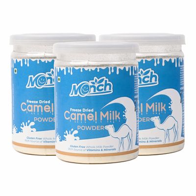 Monch Camel Milk Powder - Camel Milk Powder For Height Growth - Freeze Dried (150g, 50gx3)