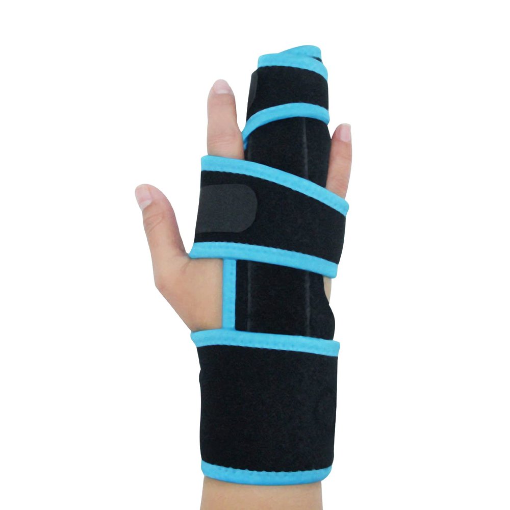 2 Finger Splint Brace Hand Wrist Support Universal for Left or Right Hand Two Trigger Finger Splint Adjustable Finger Straightening Immobilizer for Boxer Fractures, Arthritis, Mallet Finger, Sprains,