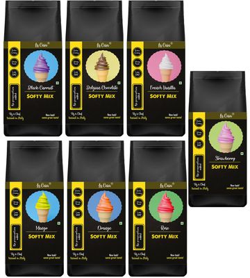 La Casa Soft Serve or Softy Premix | Combo Pack of 7 | Extra Creamy & Strong Flavor | 7x250g |