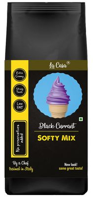 La Casa Soft Serve or Softy Premix - Black Currant | Extra Creamy & Strong Flavor | Simply add Milk to prepare Soft Serves | 250g |